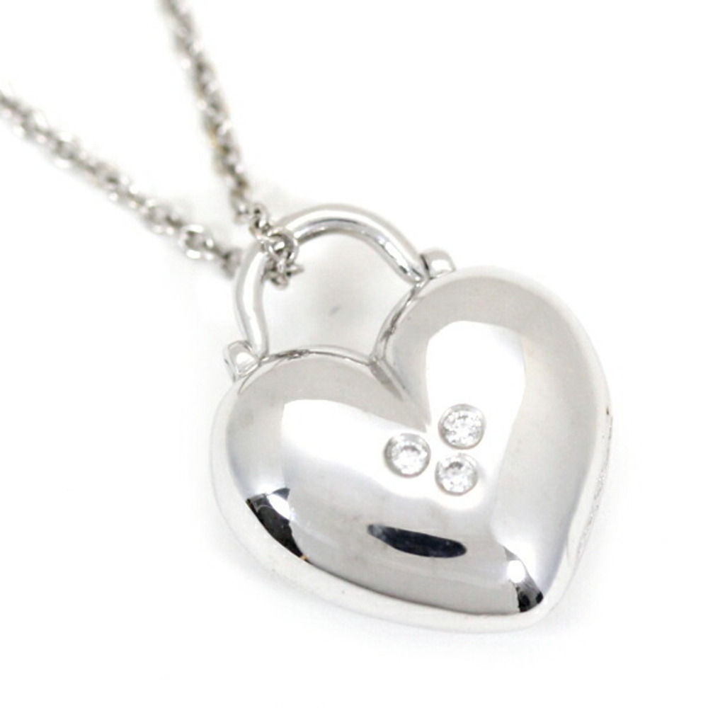 TIFFANY Silver Diamond Heart Necklace